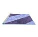 Sideview of Machine Washable Transitional Sky Blue Rug, wshpat1676blu