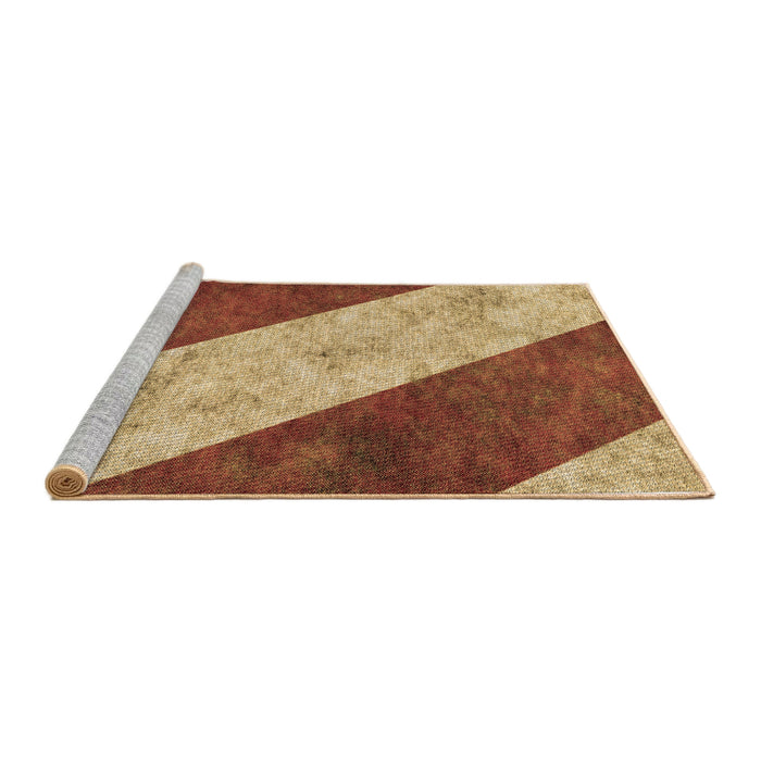 Sideview of Machine Washable Transitional Orange Rug, wshpat1676brn