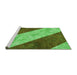 Sideview of Machine Washable Transitional Seaweed Green Rug, wshpat1676grn