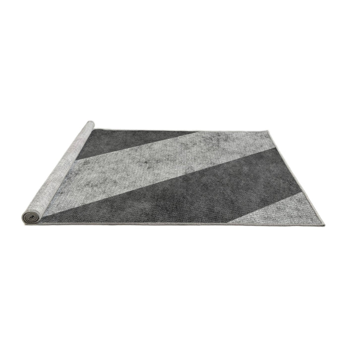 Sideview of Machine Washable Transitional Cloud Gray Rug, wshpat1676gry