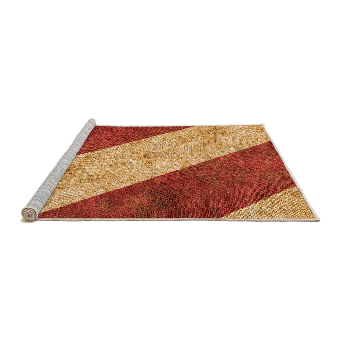 Sideview of Machine Washable Transitional Orange Rug, wshpat1676org