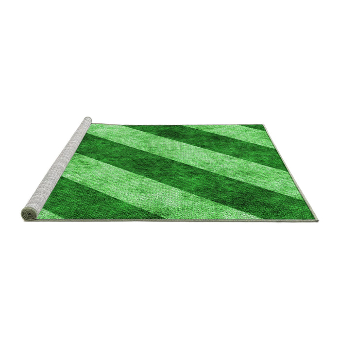 Sideview of Machine Washable Transitional Green Rug, wshpat1677grn