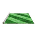 Sideview of Machine Washable Transitional Green Rug, wshpat1677grn