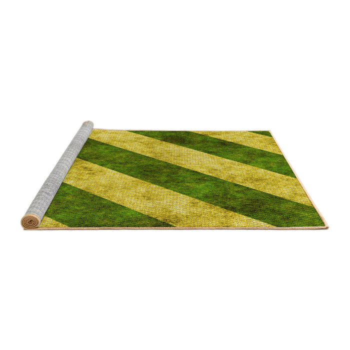 Sideview of Machine Washable Transitional Golden Brown Yellow Rug, wshpat1677yw