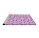 Sideview of Machine Washable Transitional Blossom Pink Rug, wshpat1678pur