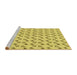 Sideview of Machine Washable Transitional Bold Yellow Rug, wshpat1678yw