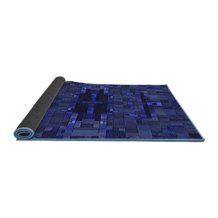 Thickness of Patterned Blue Rug, pat168blu