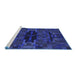 Sideview of Machine Washable Transitional Blue Rug, wshpat168blu