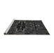 Sideview of Machine Washable Transitional Carbon Gray Rug, wshpat168gry