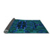 Thickness of Patterned Dark Cyan Green Rug, pat168lblu