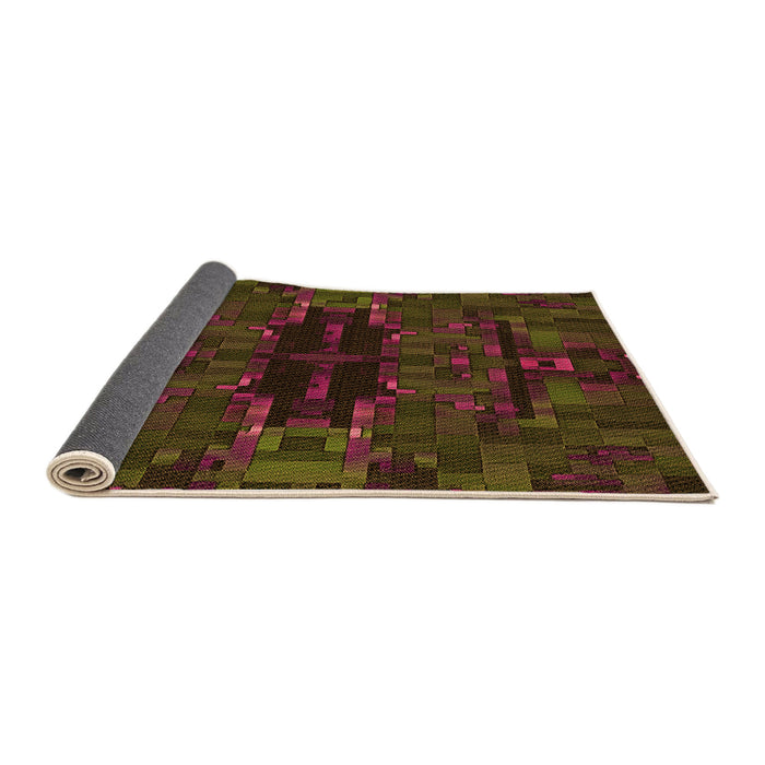 Thickness of Patterned Dark Bronze Brown Rug, pat168org