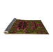 Thickness of Patterned Dark Bronze Brown Rug, pat168org