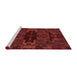 Sideview of Machine Washable Transitional Dark Red Rug, wshpat168rd