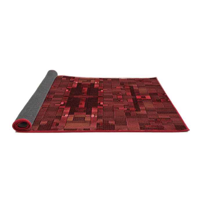 Thickness of Patterned Dark Red Rug, pat168rd