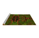 Sideview of Machine Washable Transitional Night Red Rug, wshpat168yw