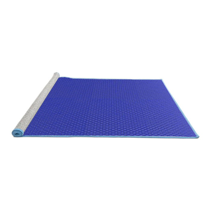 Sideview of Machine Washable Transitional Bright Blue Rug, wshpat1680blu