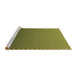 Sideview of Machine Washable Transitional Dark Forest Green Rug, wshpat1682brn