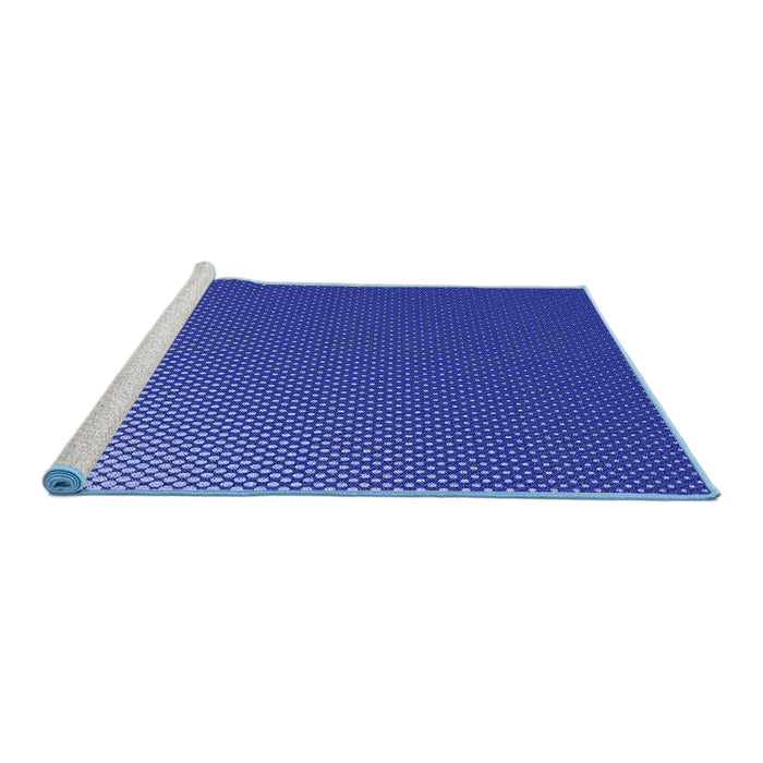 Sideview of Machine Washable Transitional Light Slate Blue Rug, wshpat1683blu