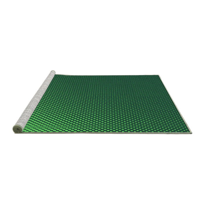 Sideview of Machine Washable Transitional Deep Teal Green Rug, wshpat1683grn