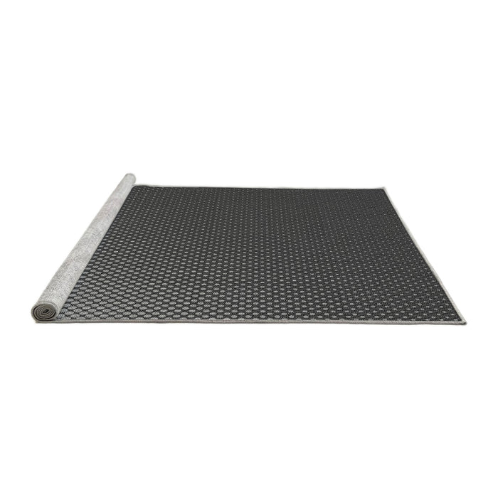 Sideview of Machine Washable Transitional Platinum Gray Rug, wshpat1683gry