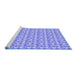 Sideview of Machine Washable Transitional Jeans Blue Rug, wshpat1684blu