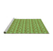 Sideview of Machine Washable Transitional Olive Green Rug, wshpat1684grn