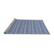 Sideview of Machine Washable Transitional Denim Blue Rug, wshpat1684lblu