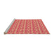 Sideview of Machine Washable Transitional Coral Orange Rug, wshpat1684org