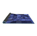 Thickness of Patterned Denim Dark Blue Rug, pat1685blu