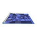 Sideview of Machine Washable Transitional Denim Dark Blue Rug, wshpat1685blu