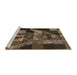 Sideview of Machine Washable Transitional Chocolate Brown Rug, wshpat1685brn