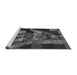 Sideview of Machine Washable Transitional Gray Rug, wshpat1685gry