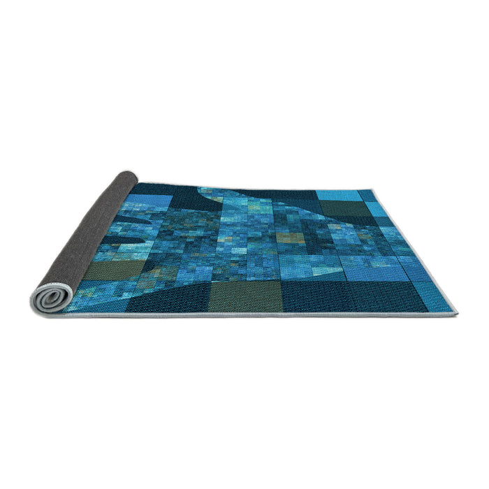 Thickness of Patterned Deep Sky Blue Rug, pat1685lblu