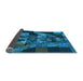 Thickness of Patterned Deep Sky Blue Rug, pat1685lblu