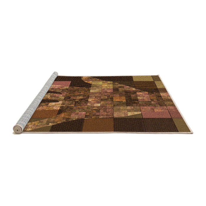 Sideview of Machine Washable Transitional Night Red Rug, wshpat1685org