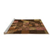 Sideview of Machine Washable Transitional Night Red Rug, wshpat1685org