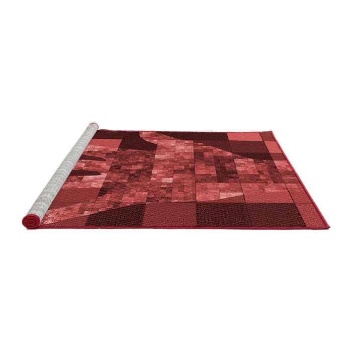 Sideview of Machine Washable Transitional Cranberry Red Rug, wshpat1685rd
