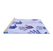 Sideview of Machine Washable Transitional Lavender Blue Rug, wshpat1686blu