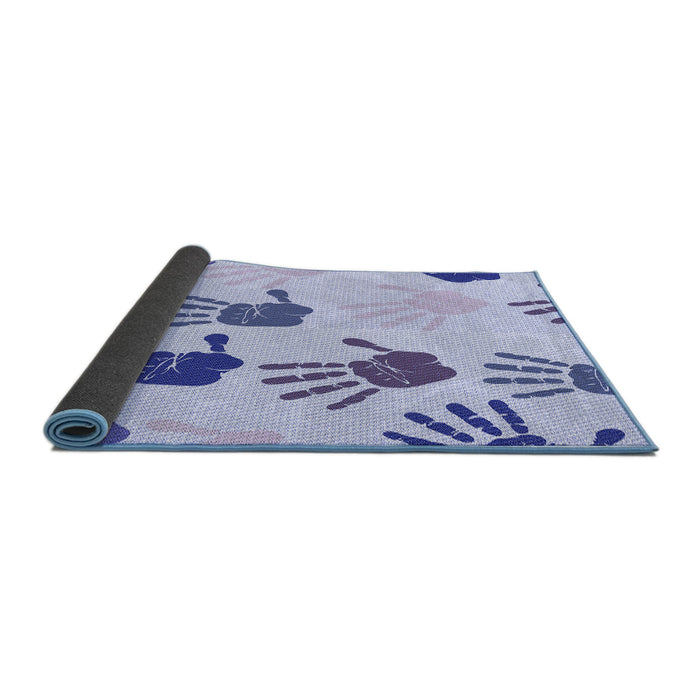 Thickness of Patterned Lavender Blue Rug, pat1686blu