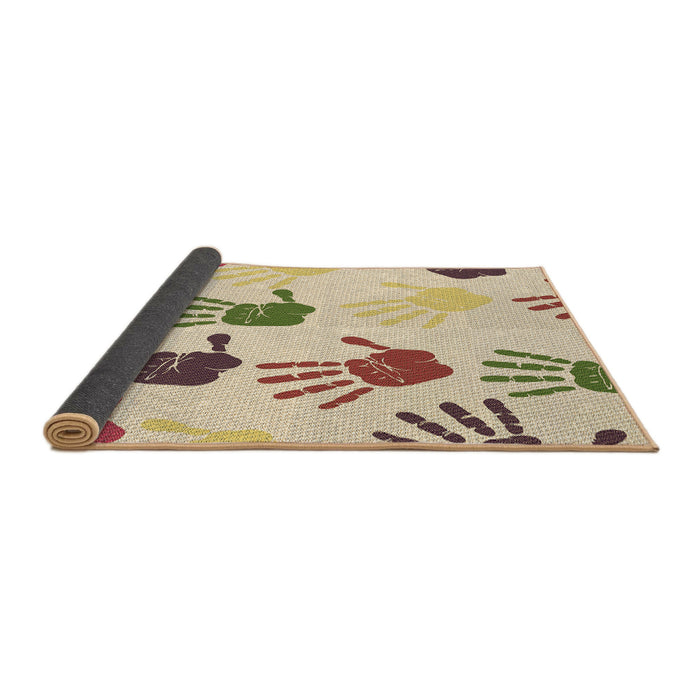 Thickness of Patterned Golden Blonde Gold Rug, pat1686brn