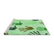 Sideview of Machine Washable Transitional Green Rug, wshpat1686grn