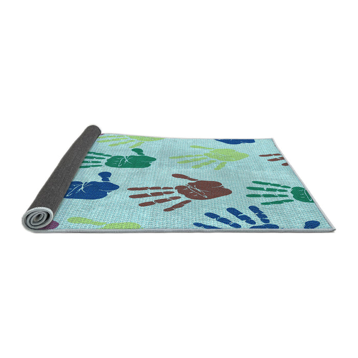 Thickness of Patterned Koi Blue Rug, pat1686lblu