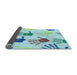 Thickness of Patterned Koi Blue Rug, pat1686lblu