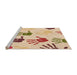 Sideview of Machine Washable Transitional Golden Blonde Gold Rug, wshpat1686org