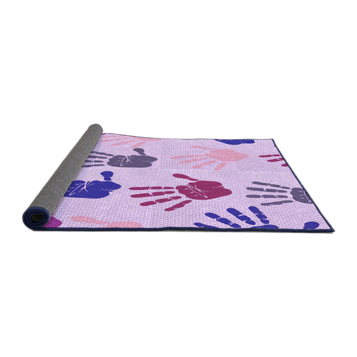 Thickness of Patterned Medium Orchid Purple Rug, pat1686pur
