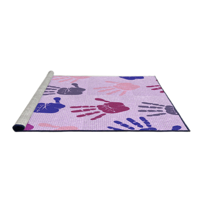 Sideview of Machine Washable Transitional Medium Orchid Purple Rug, wshpat1686pur