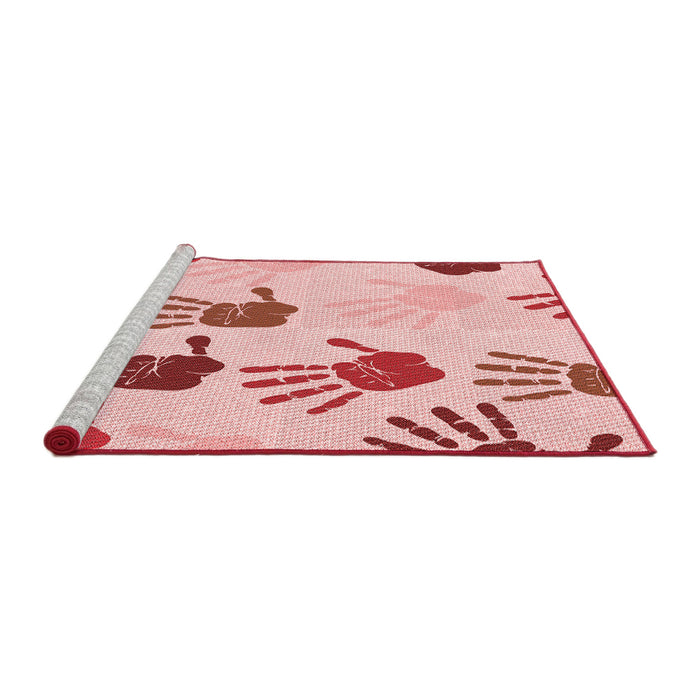 Sideview of Machine Washable Transitional Red Rug, wshpat1686rd