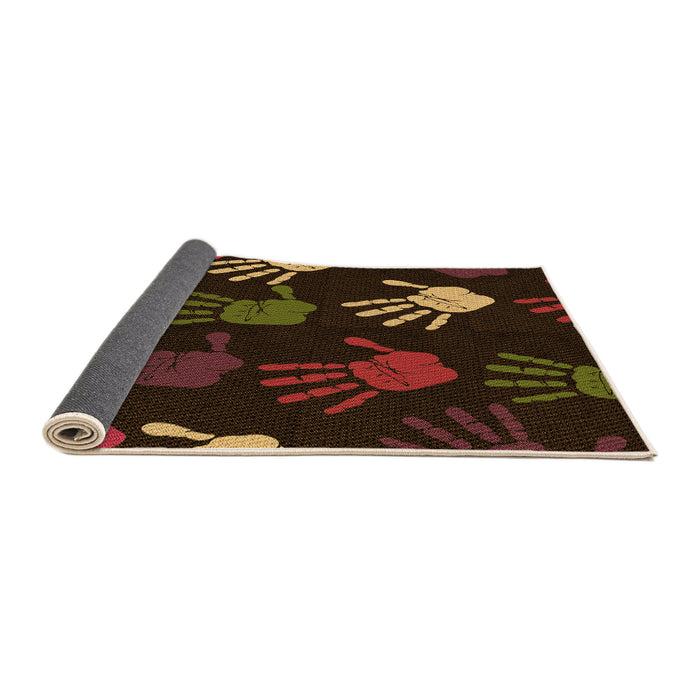 Thickness of Patterned Saddle Brown Rug, pat1687org