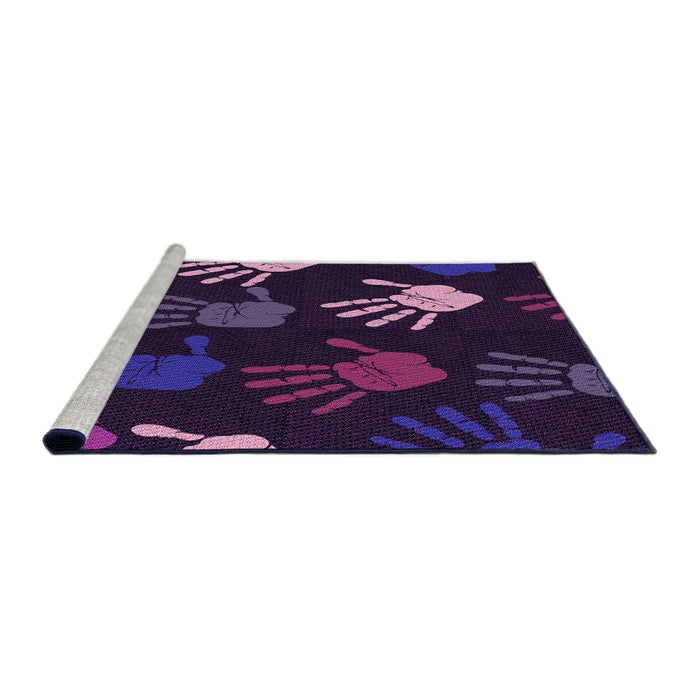 Sideview of Machine Washable Transitional Deep Purple Rug, wshpat1687pur