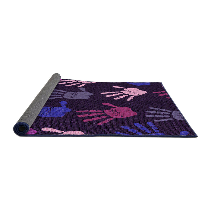 Thickness of Patterned Deep Purple Rug, pat1687pur